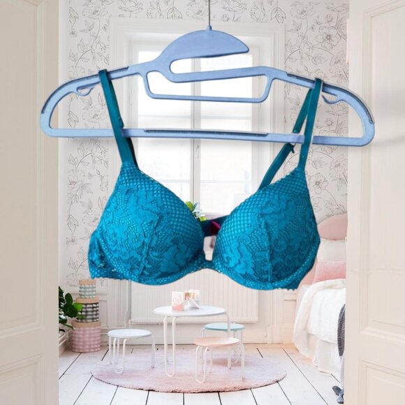 La Senza Lightly Lined Vibrant Blue/Teal Bra- 32B- Limited Style - Picture 2 of 11